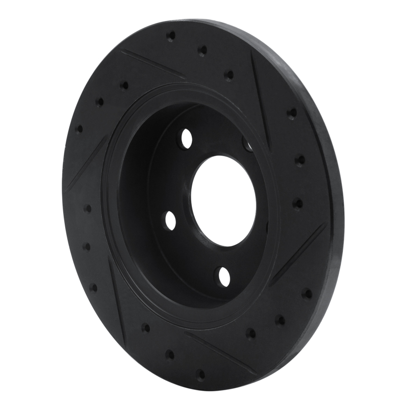 Ford Taurus SHO Brake Rotor (1) - Rear Left - R1 Concepts - Drilled & Slotted - Black - `93-`05